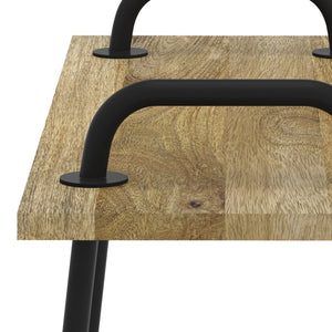 English Elm Berkeley Small Entryway Bench - Handcrafted Natural Mango Wood With Industrial Metal Accents B136P158493