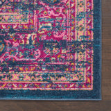 Nourison Passion PSN03 Machine Made Power-loomed Ornamental Border Indoor Only Bohemian Vintage Rug Blue, Blue 100% Polypropylene 99446815071