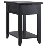 Homelegance By Top-Line Cerie 1-Drawer Side Table with Charging Station Black Wood