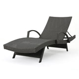 Christopher Knight Home® - Noble House - Salem Outdoor Grey Wicker Armed Chaise Lounge