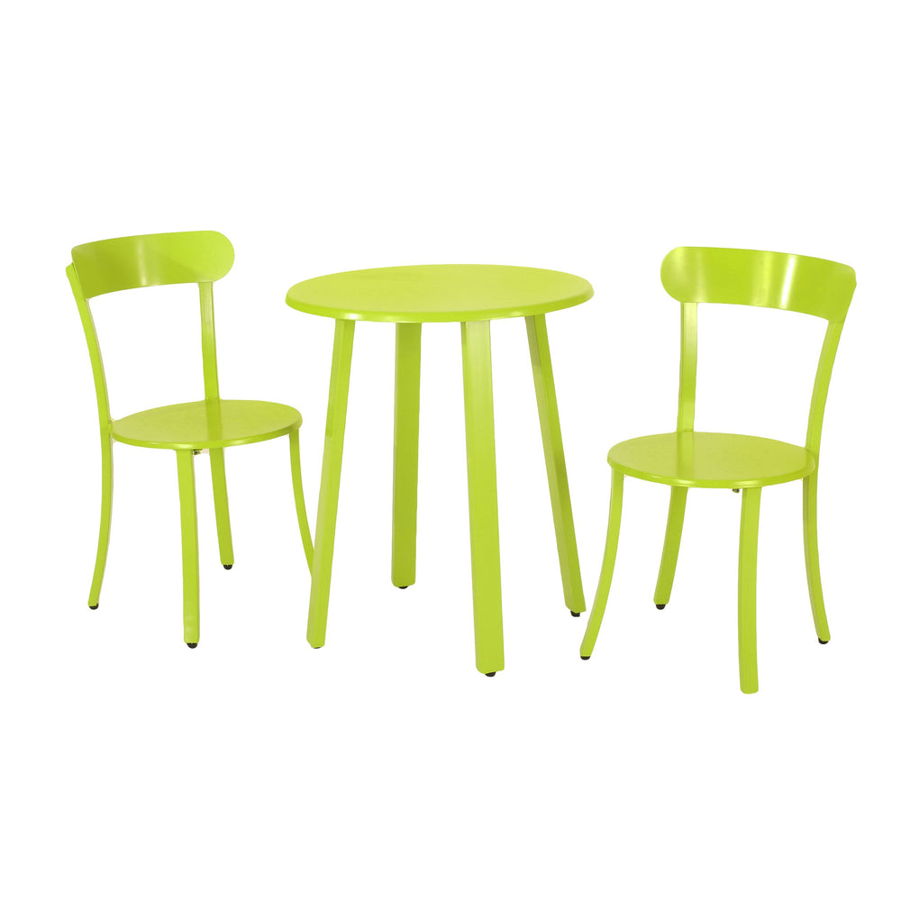 English Elm Barbados Outdoor Iron Bistro Set Powder Coated Patio Furniture for Balcony or Garden 61840.00IRNGRN