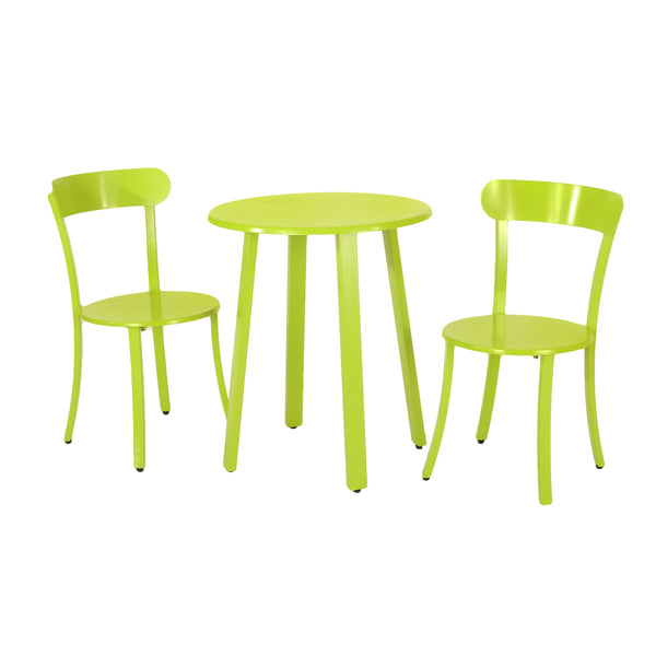 English Elm Barbados Outdoor Iron Bistro Set Powder Coated Patio Furniture for Balcony or Garden 61840.00IRNGRN