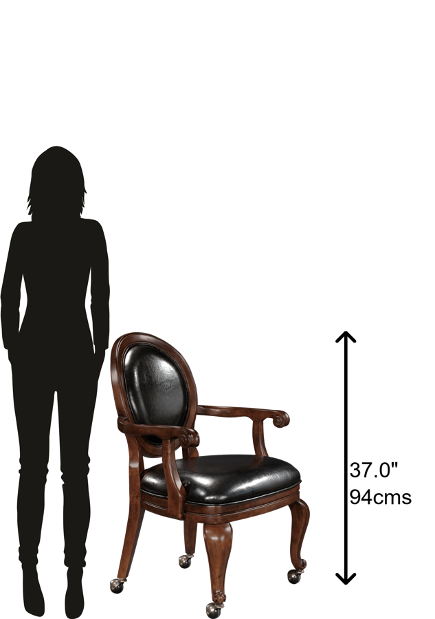 Hekman Furniture 697013 Rustic Cherry Club Chair With Black Faux Leather Cushion & Easy Assembly For Stylish Comfort Rustic Cherry Howard Miller Niagara Club Chair 697013