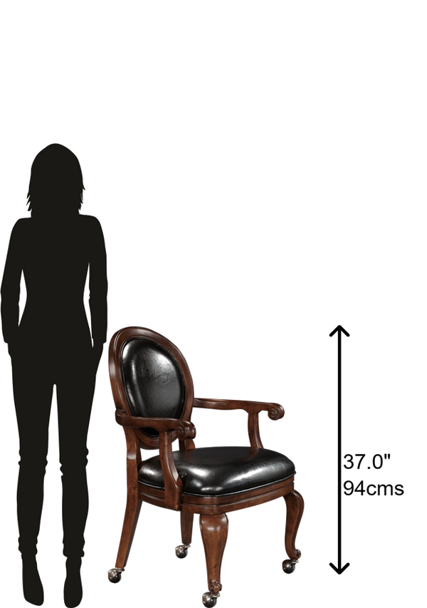 Hekman Furniture 697013 Rustic Cherry Club Chair With Black Faux Leather Cushion & Easy Assembly For Stylish Comfort Rustic Cherry Howard Miller Niagara Club Chair 697013