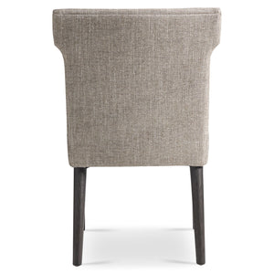 Bernhardt Bernhardt Geneve Sculptural Upholstered Side Chair with Wire-brushed Oak Legs 392541