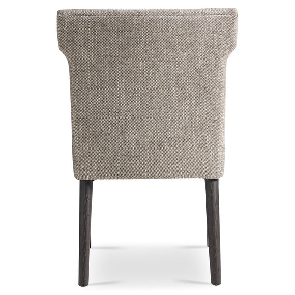 Bernhardt Bernhardt Geneve Sculptural Upholstered Side Chair with Wire-brushed Oak Legs 392541