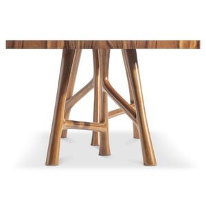 Bernhardt Bernhardt Brasea Suar Wood Dining Table with Sculptural Mahogany Base Lume Finish K2296