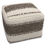 Hearth and Haven Soltara Square Pouf with Handloom Woven Detail on Top and Sides B136P159322 Dark Brown