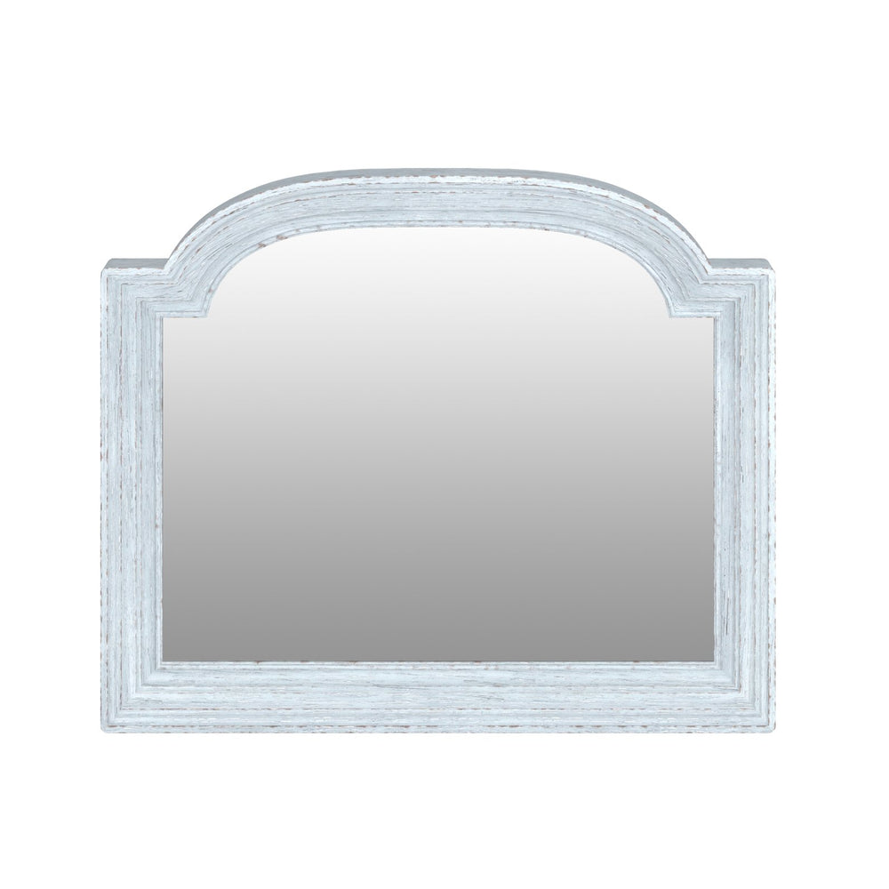 A.R.T. Furniture Summer Creek Mirror - Distressed Shutter Blue Oak Frame With Beveled Edges & Timeless Charm For Decor Blue Flakey Cathedral Oak Veneer,Parawood Solids 251122-1361