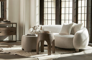 Bernhardt Bernhardt Casa Paros Drum Side Table In Playa Finish — Sculptural End-Grain Look, Rustic-Modern Accent 317125