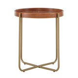 Homelegance By Top-Line Finnian Gold Finish Metal and Wood End Table Gold Metal