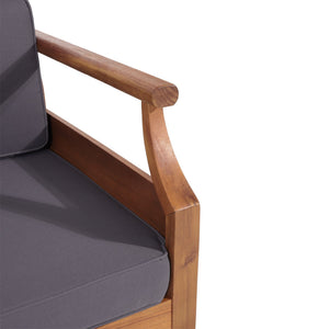 English Elm Christopher Knight Home® - ASTON Teak 3 Seater Sofa — Mid-Century Acacia Wood Frame, Slat Design & Water-Resistant Cushions 73001.00DGRY