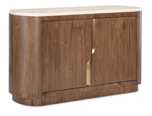 Hooker Furniture Eleana Server With Light Caramel Walnut, Honed Marble Top & Sunlit Bronze Hardware — Elegant Buffet 7252-75903-85