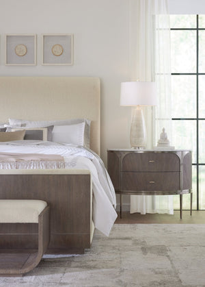 Hooker Furniture Modern Mood Queen Upholstered Panel Bed In Inverness Natural With Mink Oak Trim, Wire-Brushed Luxe Finish 6850-90950-89