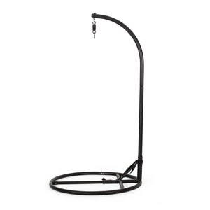 English Elm Durable Freestanding Iron Hanging Chair Stand with Safety Belt for Indoor Outdoor Use 62075.00HNGBLK