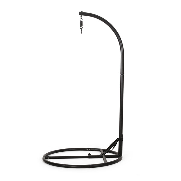 English Elm Durable Freestanding Iron Hanging Chair Stand with Safety Belt for Indoor Outdoor Use 62075.00HNGBLK