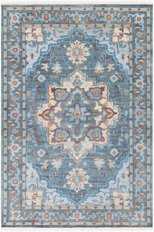 Surya Elixir 6' X 9' Handcrafted Wool Rug With Timeless Elegance, Intricate Fringe & Durable Design Dark Green Wool Exi1001-69