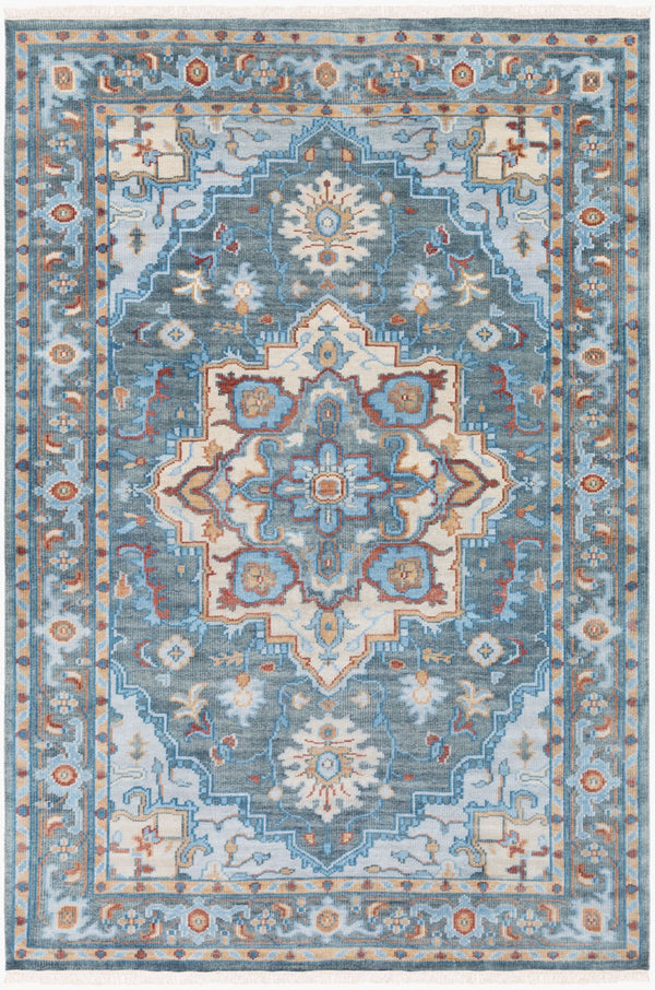 Surya Elixir 6' X 9' Handcrafted Wool Rug With Timeless Elegance, Intricate Fringe & Durable Design Dark Green Wool Exi1001-69