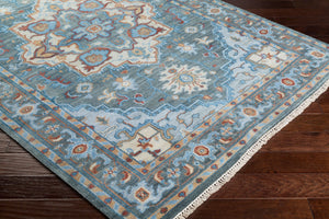 Surya Elixir 6' X 9' Handcrafted Wool Rug With Timeless Elegance, Intricate Fringe & Durable Design Dark Green Wool Exi1001-69