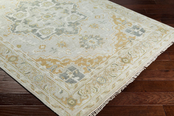 Surya Elixir 6' X 9' Handcrafted Wool Rug With Timeless Elegance, Intricate Fringe & Durable Design Light Sage Wool Exi1002-69