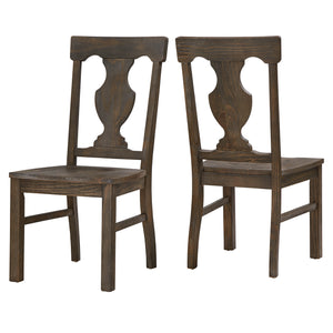 Homelegance By Top-Line Demar Wood Fiddle Back Dining Chairs (Set of 2) Oak Rubberwood