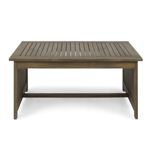 English Elm Christopher Knight Home® - CASA Acacia Coffee Table for Outdoor Patios — Stained Treated Wood, Compact Yet Spacious 40"W Grey 63307.00GRY