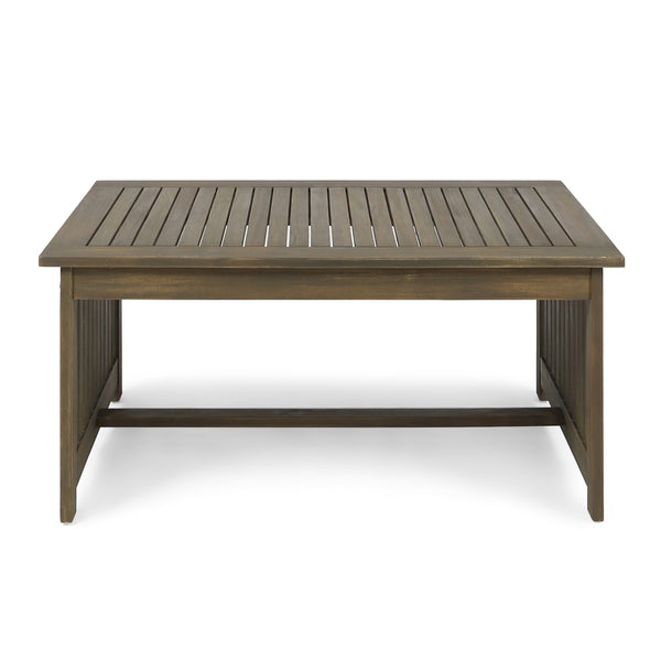 English Elm Christopher Knight Home® - CASA Acacia Coffee Table for Outdoor Patios — Stained Treated Wood, Compact Yet Spacious 40"W Grey 63307.00GRY