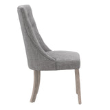 Homelegance By Top-Line Marsean Button Tufted Dining Chairs (Set of 2) Grey Rubberwood