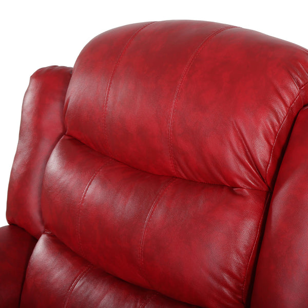 English Elm Christopher Knight Home® - Classic Glider Recliner with Luxurious PU Upholstery, Spacious Seat, Durable Frame, Ultimate Comfort Ox Blood Red 57412.00RED