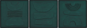 Livabliss Exploration Hand-painted Canvas Wall Art Minimalist Square Framed Bedroom Accent EXPL001-SET