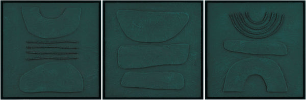 Livabliss Exploration Hand-painted Canvas Wall Art Minimalist Square Framed Bedroom Accent EXPL001-SET