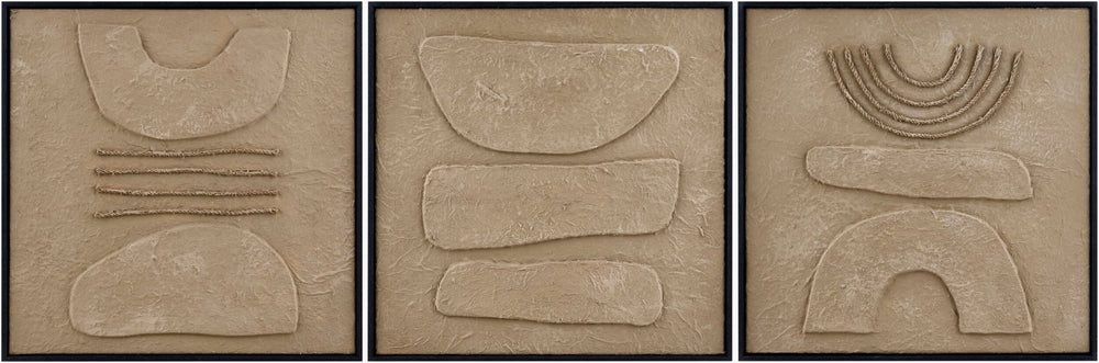Livabliss Exploration Hand-painted Canvas Square Minimalist Wall Art for Modern Living Spaces EXPL002-SET