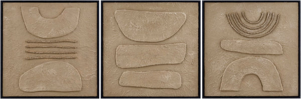 Livabliss Exploration Hand-painted Canvas Square Minimalist Wall Art for Modern Living Spaces EXPL002-SET