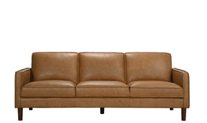 Porter Designs Porter Soria Ii Top-grain Leather Sofa In Luxurious Camel - Mid-century Modern Comfort & Style Brown Leather 02-204-01-8760