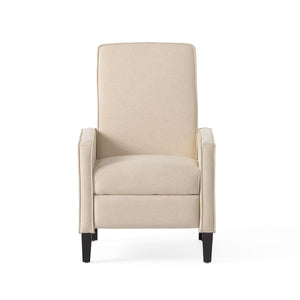 English Elm Christopher Knight Home® - Minimalist Push Back Chair with Thick Cushion and Birch Wood Legs for Stylish, Durable Comfort Beige 57444.00BEI