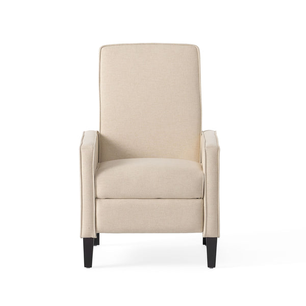 English Elm Christopher Knight Home® - Minimalist Push Back Chair with Thick Cushion and Birch Wood Legs for Stylish, Durable Comfort Beige 57444.00BEI