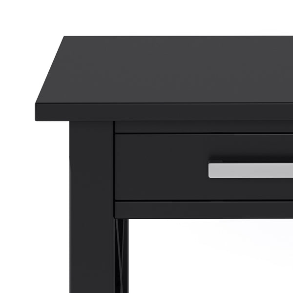 English Elm Kitchener Contemporary Black End Table With Storage Drawer & Open Shelf For Stylish Living Spaces B136P159544