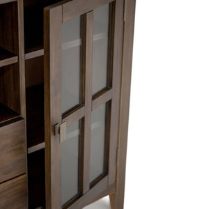 English Elm Artisan Tall Tv Media Stand - Handcrafted Solid Wood In Natural Aged Brown With Ample Storage Options B136P158703