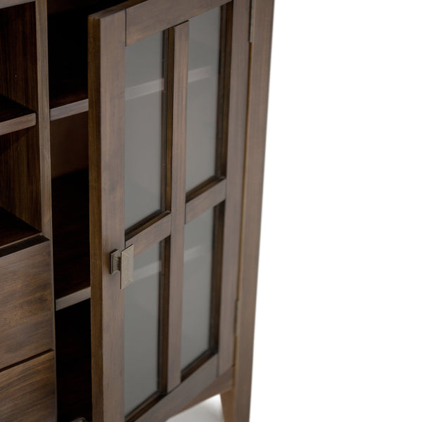 English Elm Artisan Tall Tv Media Stand - Handcrafted Solid Wood In Natural Aged Brown With Ample Storage Options B136P158703