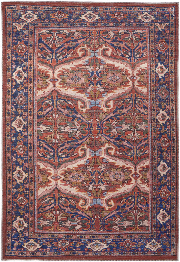 Feizy Rugs Rln39hmf Rawlins Vintage-inspired Polyester Medallion Rug – Antique Charm With Intricate Patterns & Warm Hues Red,Tan,Blue Polyester Rln39hmfrednvyp00