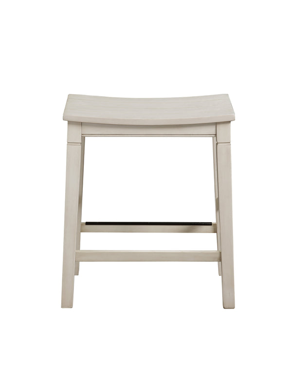 English Elm Steve Silver - Farmhouse 5-Pack Counter Dining Set Ivory – Plank-Top Table & Shaped Stool Seats, Compact Rustic Charm B081111835