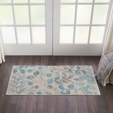 Nourison Tranquil TRA03 Machine Made Power-loomed No Border Indoor Only Farmhouse  Rug Ivory,Turquoise, Turquoise and Beige 100% Polypropylene 99446484208