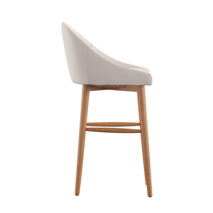 Homelegance By Top-Line Montague Mid-Century Wood Bar Height Stools (Set of 2) Beige Rubberwood