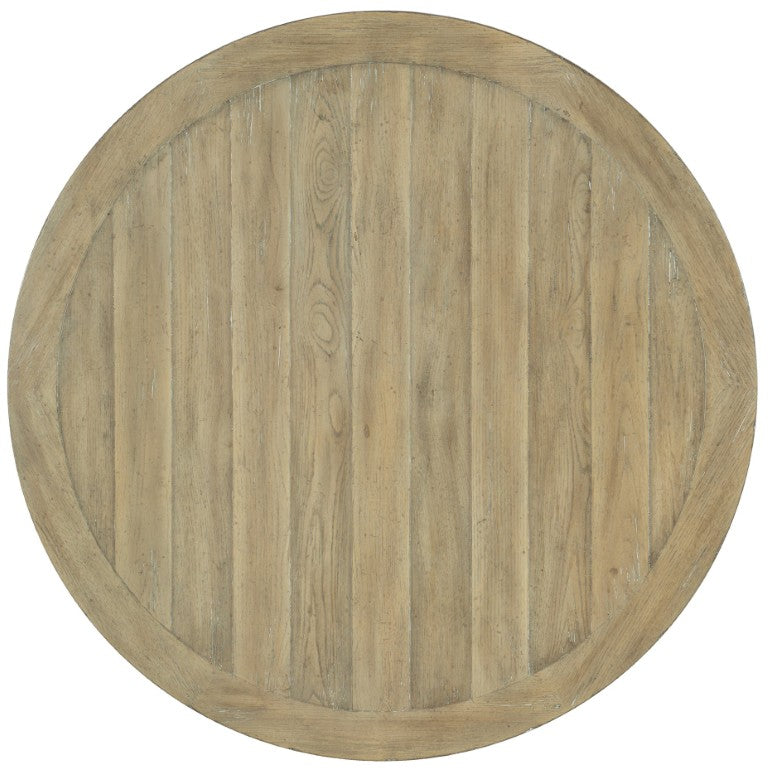 Hooker Furniture Surfrider Round Rattan Dining Table With Driftwood Finish, Hand-Tied Jute Base & Weathered Charm 48.00 L x 48.00W x 30.25H 6015-75203-80