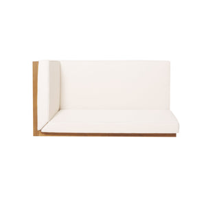 English Elm Brava Outdoor Acacia Corner Bench Set with Coffee Table for Patio Entertaining 57968.00BEI2