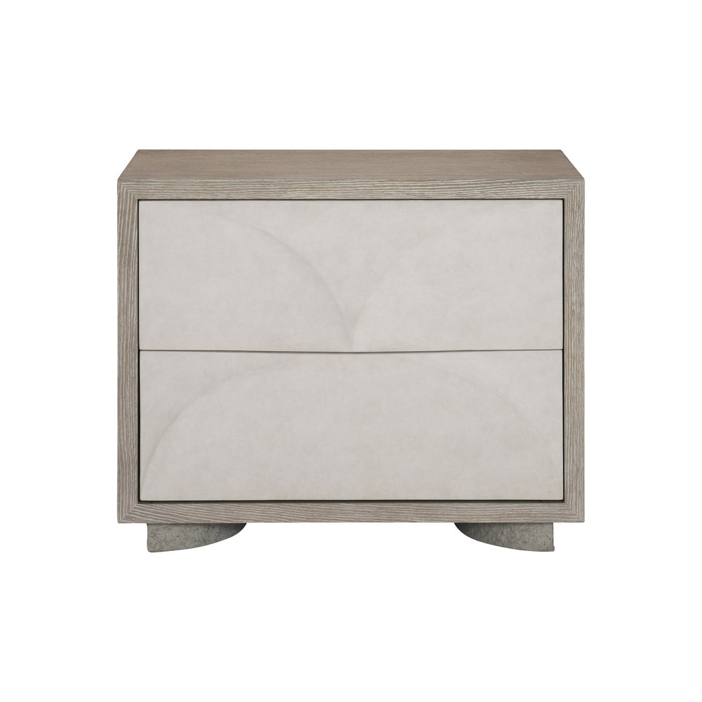 Bernhardt Bernhardt Lunula Sculptural Nightstand With Textured Resin Fronts, Concrete Bases & Usb Charging 309230