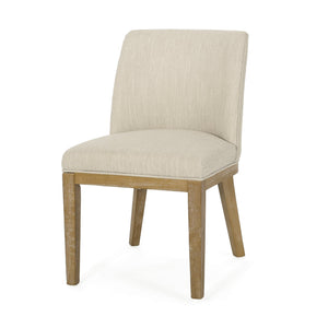 English Elm Dining Chair Set of 2 Solid Wood Textured Fabric Upholstered Farmhouse Modern Style 69408.00FBGE