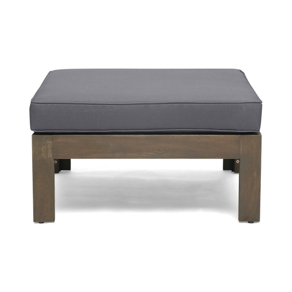 English Elm Alcove Acacia Hardwood Outdoor Sectional Set with Ottoman and Coffee Table 63714.00GDGRY