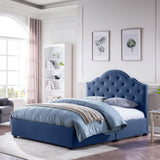 Christopher Knight Home® - Noble House - Cordeaux Contemporary Button-Tufted Upholstered Queen Bed Frame With Nailhead Accents