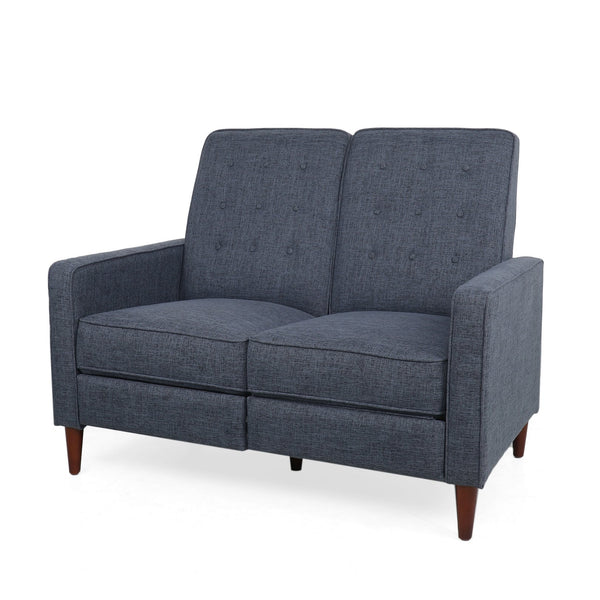 English Elm Christopher Knight Home® - DOUBLE Recliner Fabric Sofa with Plush Cushions and Space-Saving Design for Living Rooms, 49"L Dark Blue 72478.00FDBLU